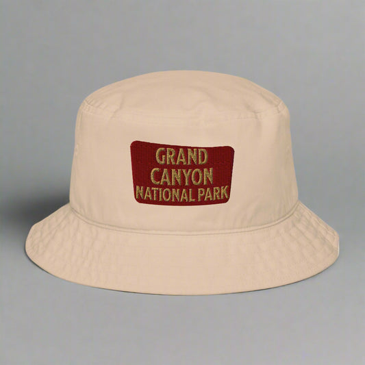 Grand Canyon National Park Sign Embroidered Organic Bucket Hat hat Park Service Apparel Stone
