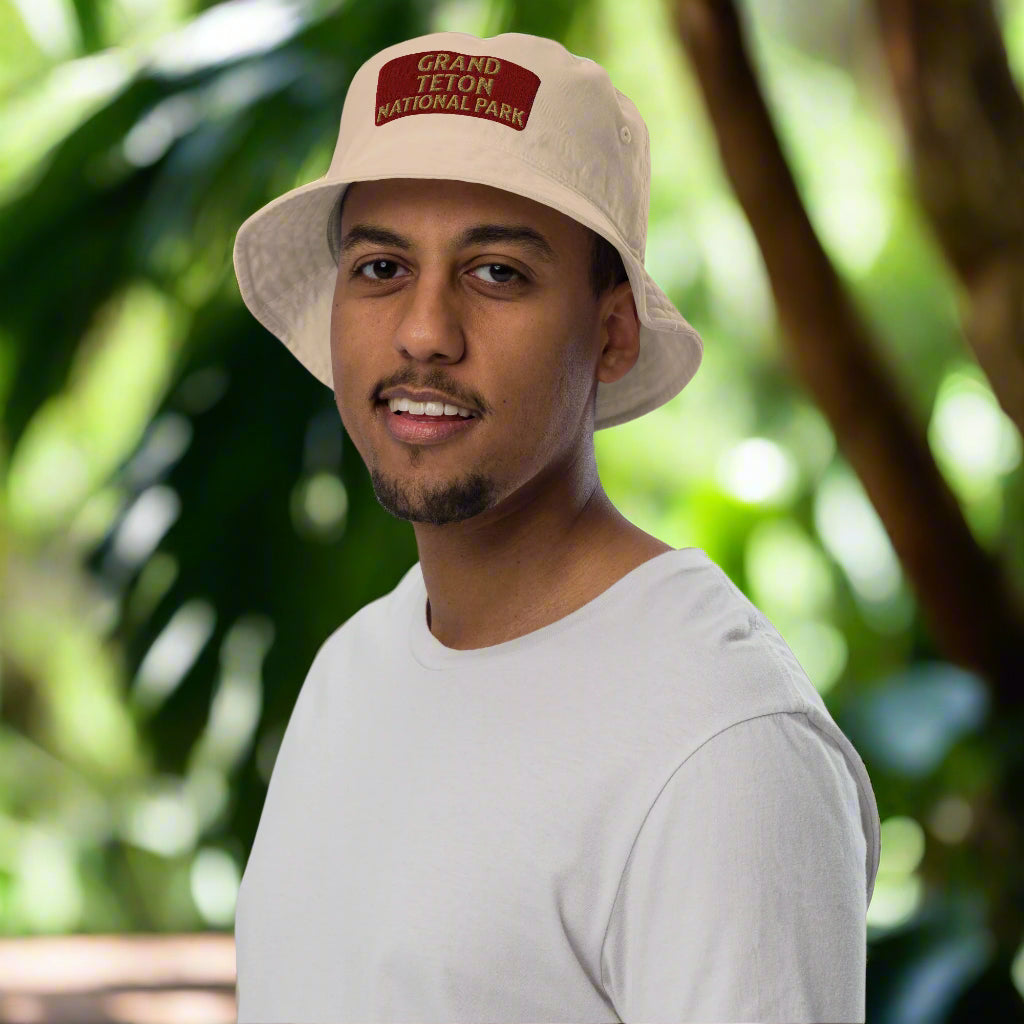 Grand Teton National Park Organic Embroidered Bucket Hat Headwear Park Service Apparel