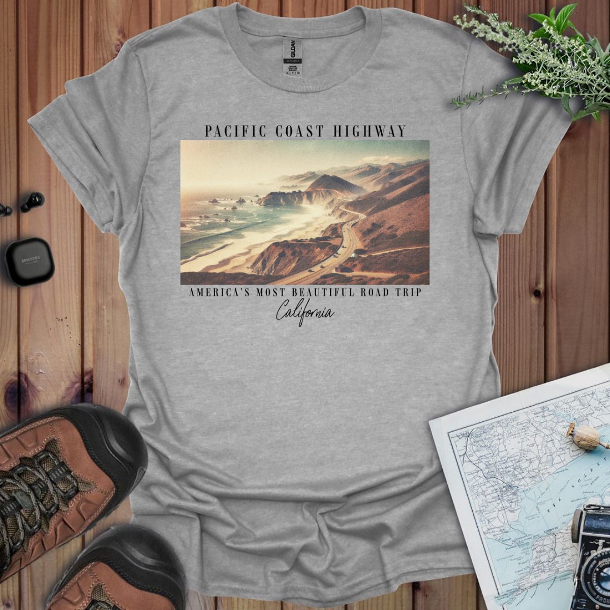 Pacific Coast Highway California t-shirt alternate apparel color or product angle