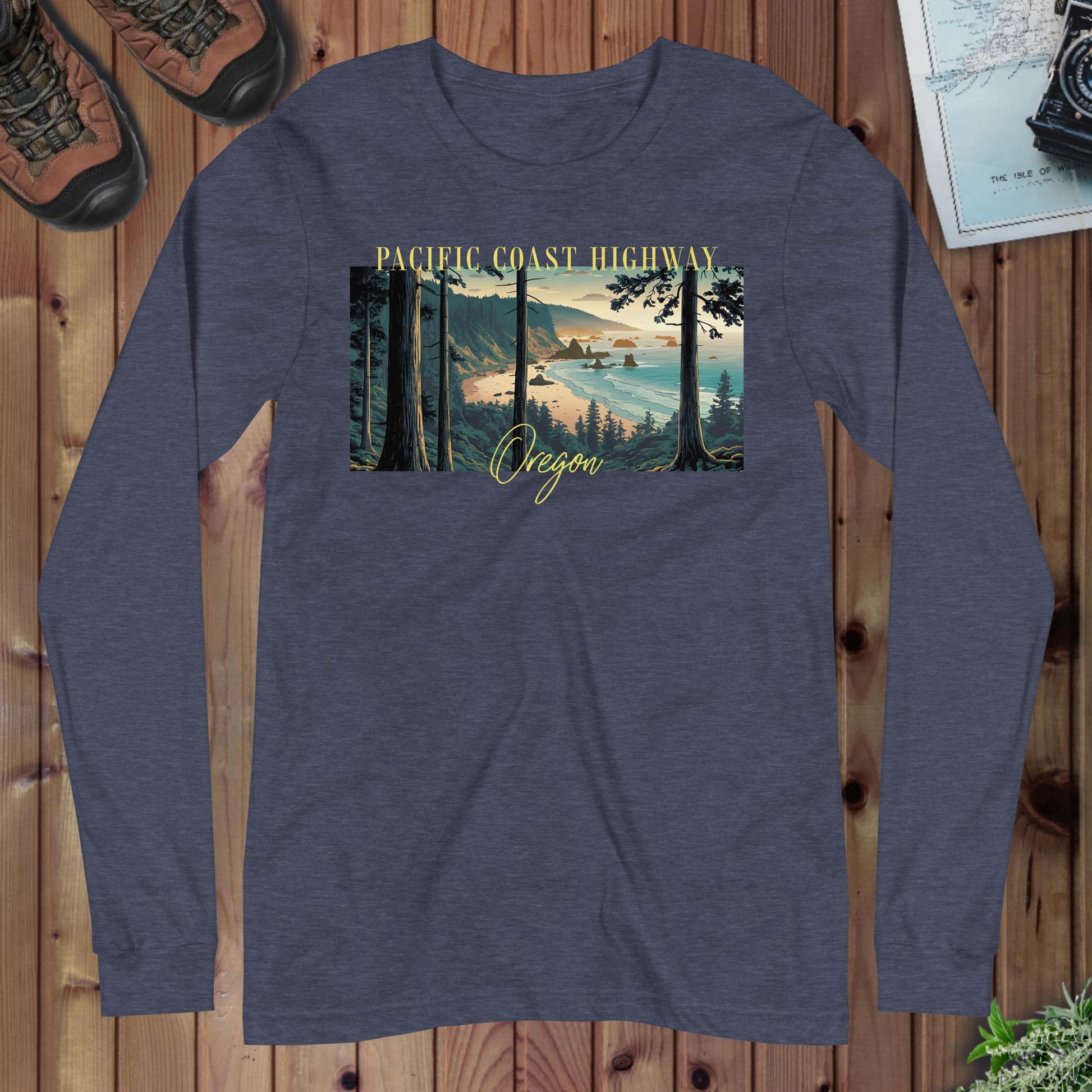 Pacific Coast Highway Oregon Long Sleeve T-Shirt - Parks ApparelLong - sleeve