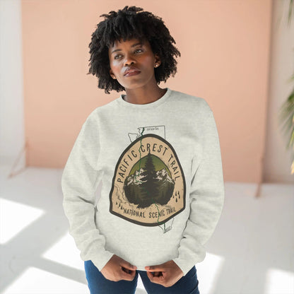 Pacific Crest National Scenic Trail PCT crewneck sweatshirt shown in lifestyle or modeled setting