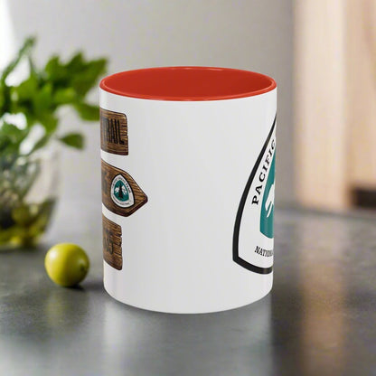Pacific Crest Trail PCT mile sign accent coffee mug showing design detail or product variation