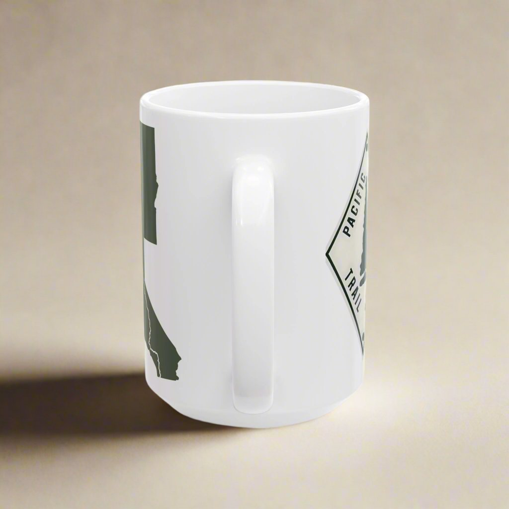 Pacific Crest Trail classic trail marker coffee mug showing design detail or product variation