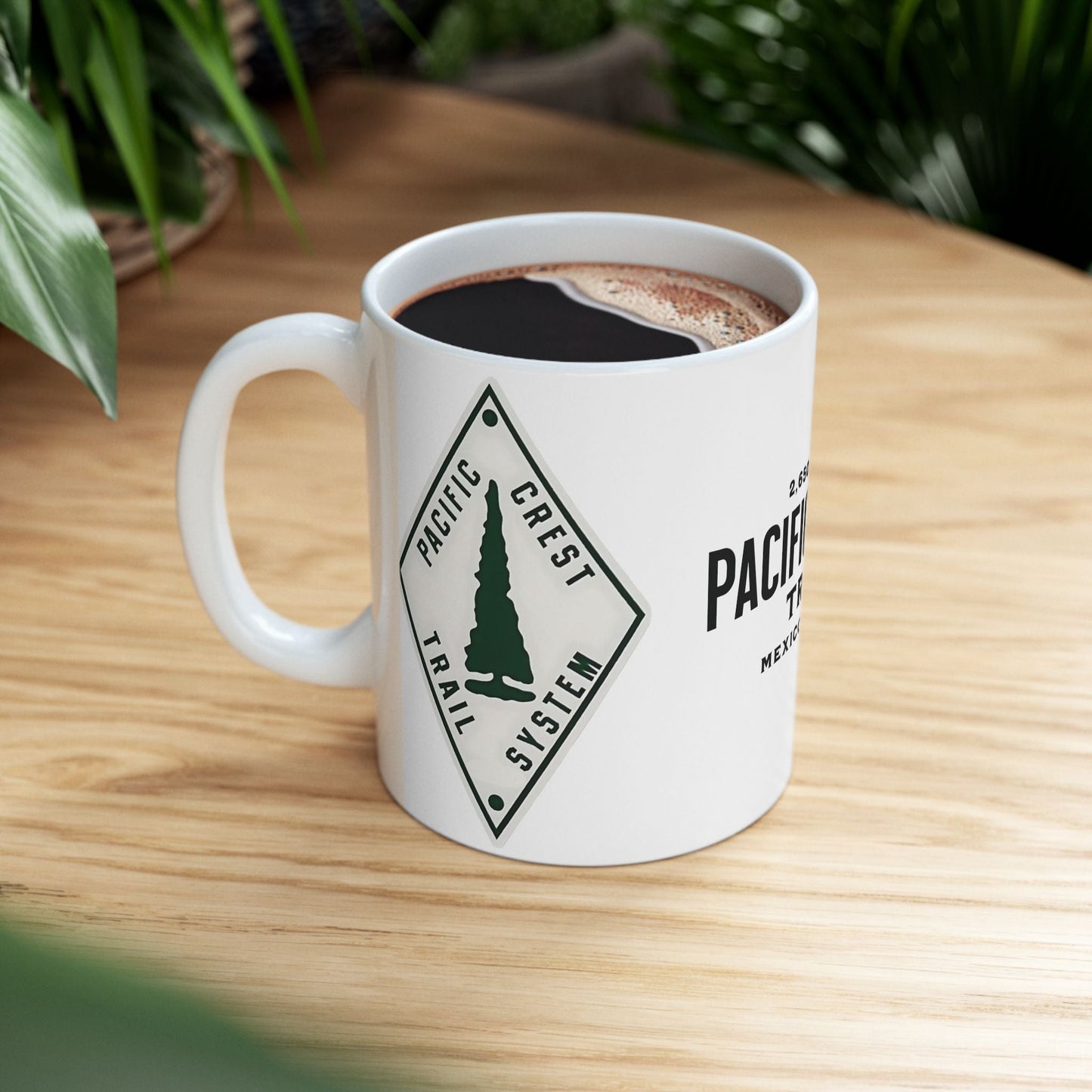 Pacific Crest Trail classic trail marker coffee mug showing design detail or product variation