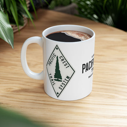 Pacific Crest Trail classic trail marker coffee mug showing design detail or product variation
