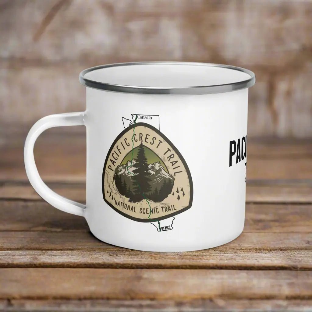 Pacific Crest Trail National Scenic Trail durable enamel camp mug shown as primary product image