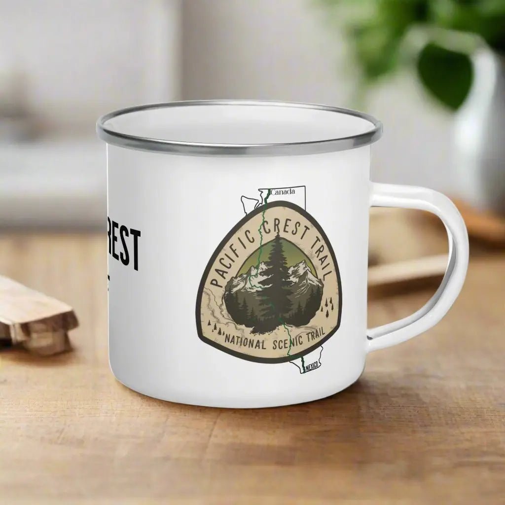 Pacific Crest Trail National Scenic Trail durable enamel camp mug showing design detail or product variation