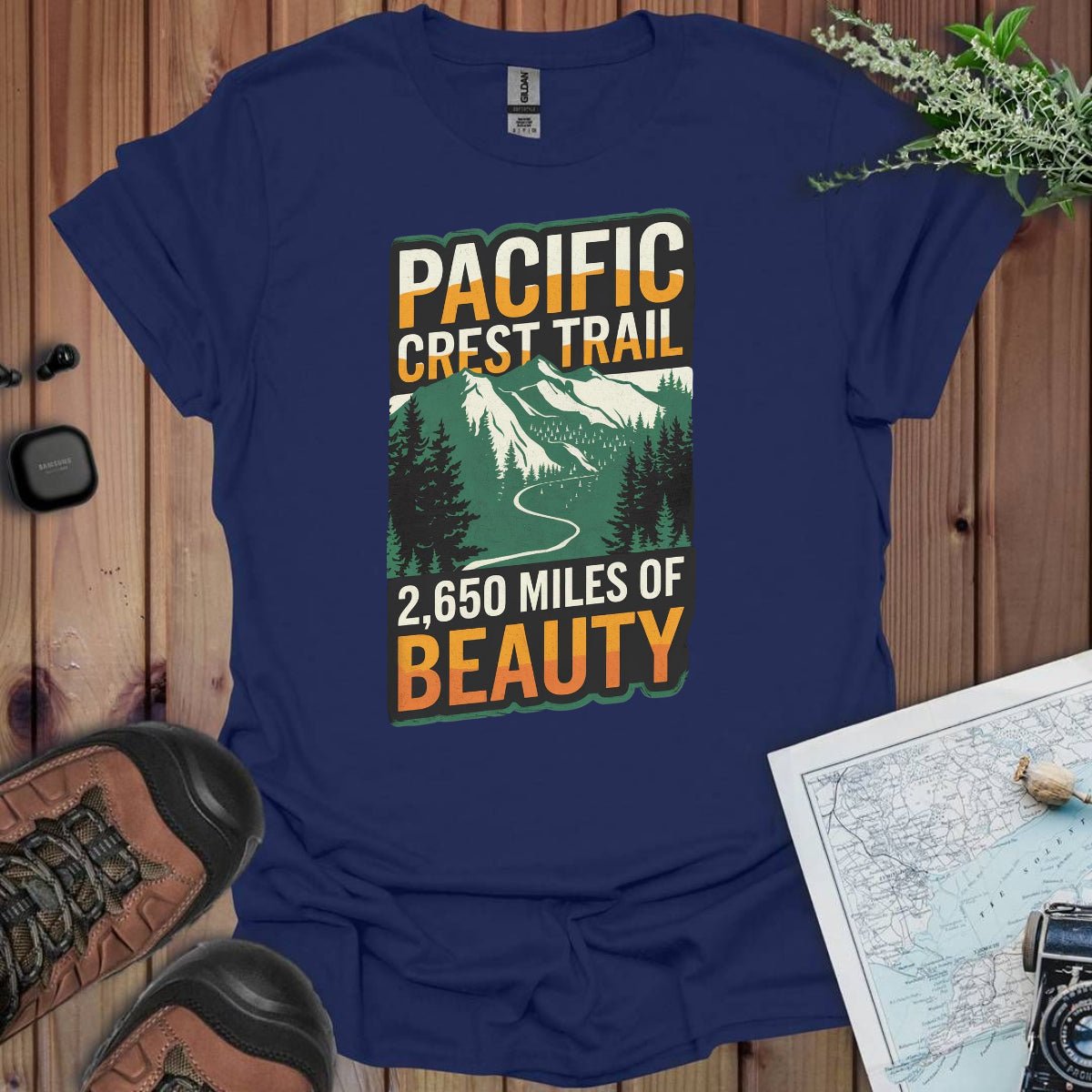 Pacific Crest Trail 2,650 Miles of Beauty graphic t-shirt primary product view