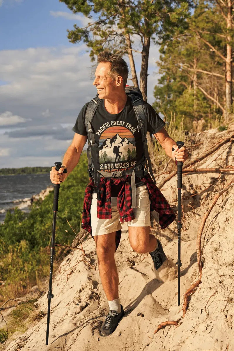 Pacific Crest Trail 2,650 Miles of Adventure graphic t-shirt shown in lifestyle or modeled setting