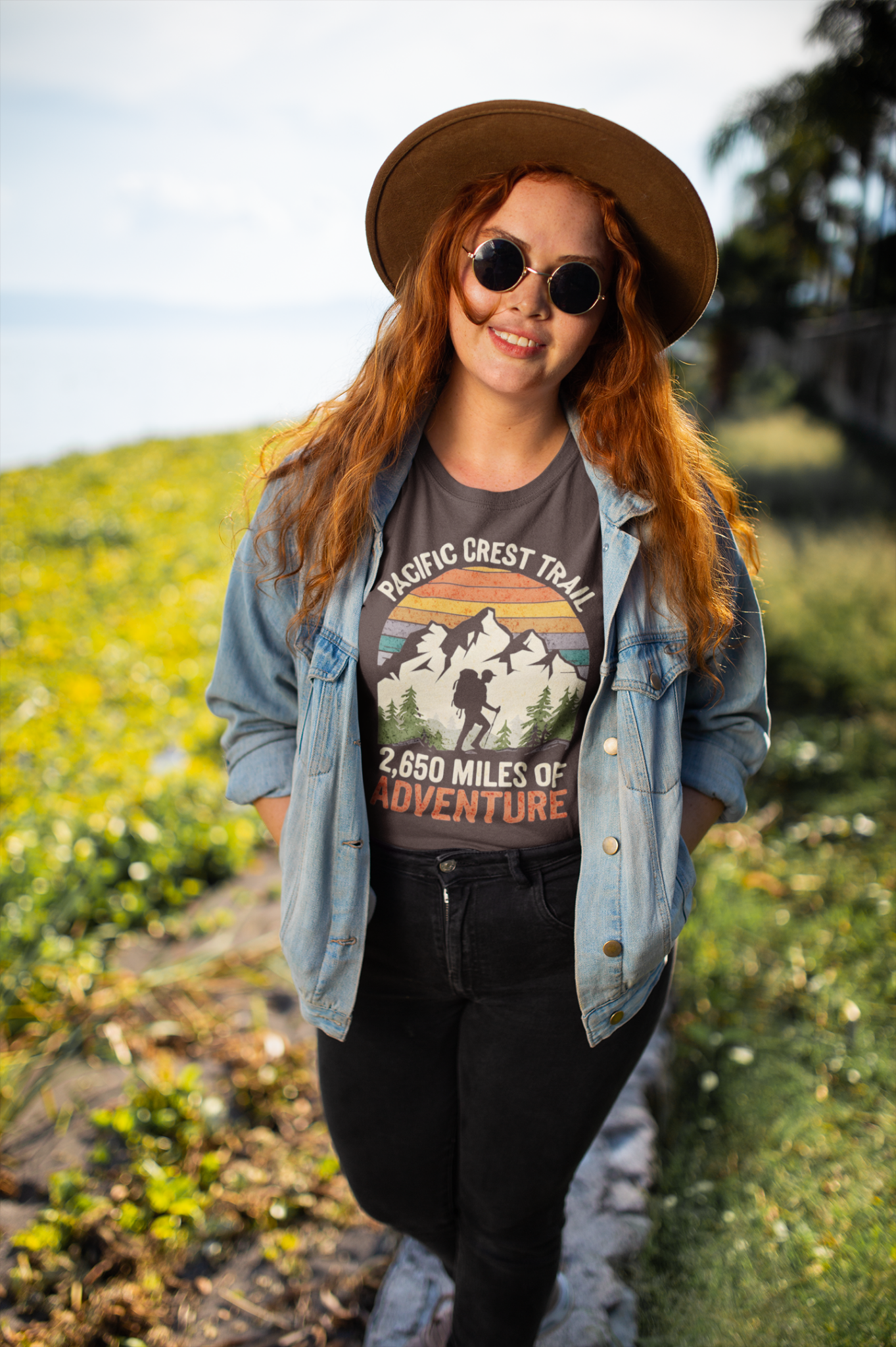 Pacific Crest Trail 2,650 Miles of Adventure graphic t-shirt shown in lifestyle or modeled setting