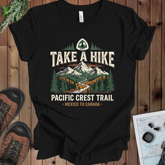 Take A Hike Pacific Crest Trail Graphic Kids T-Shirt in Black