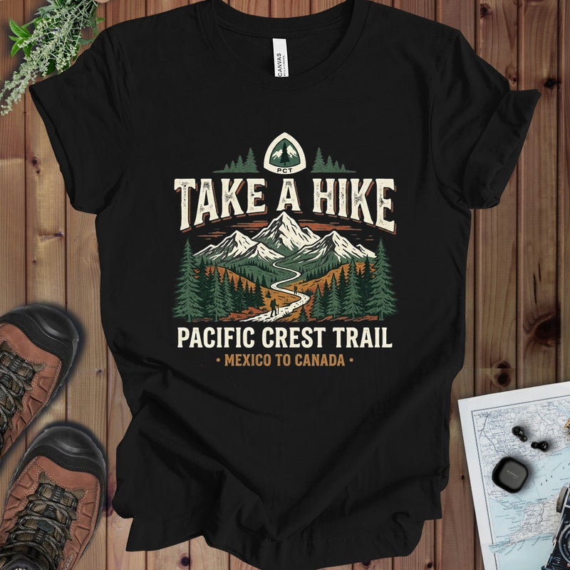 Take A Hike Pacific Crest Trail Graphic Kids T-Shirt in Black