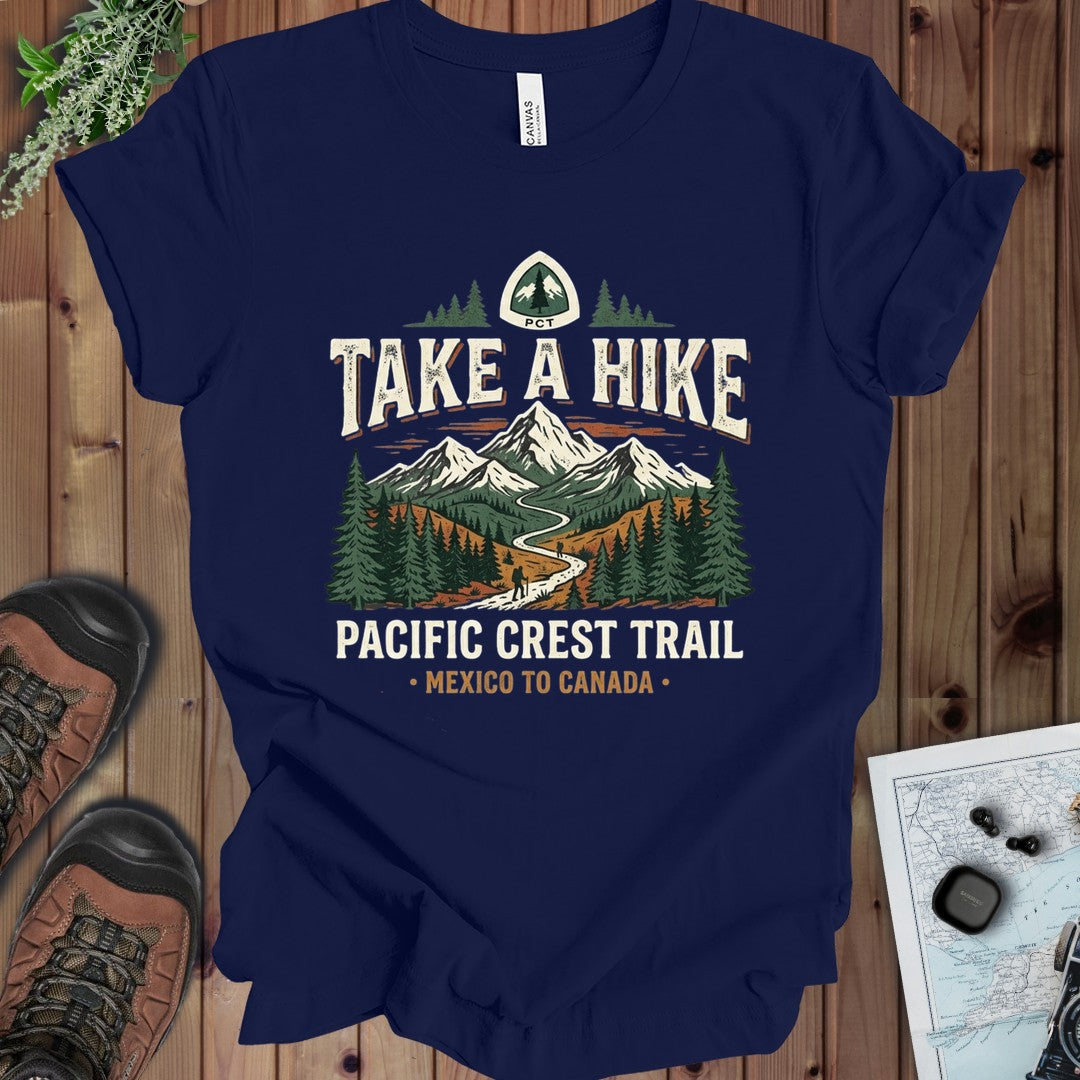Take A Hike Pacific Crest Trail Graphic Kids T-Shirt in Navy