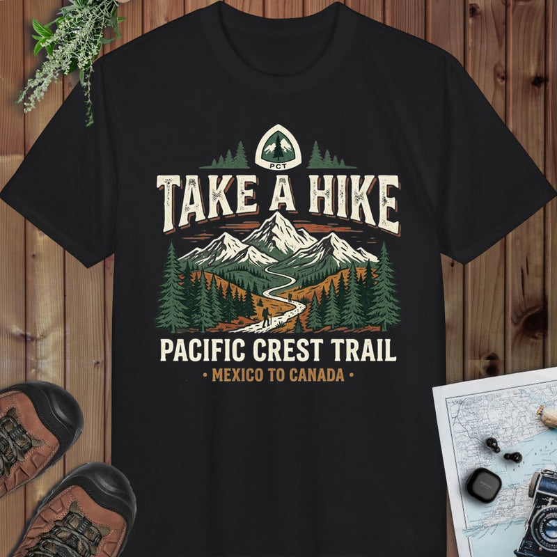 Take A Hike Pacific Crest Trail Graphic Performance T-Shirt in Black