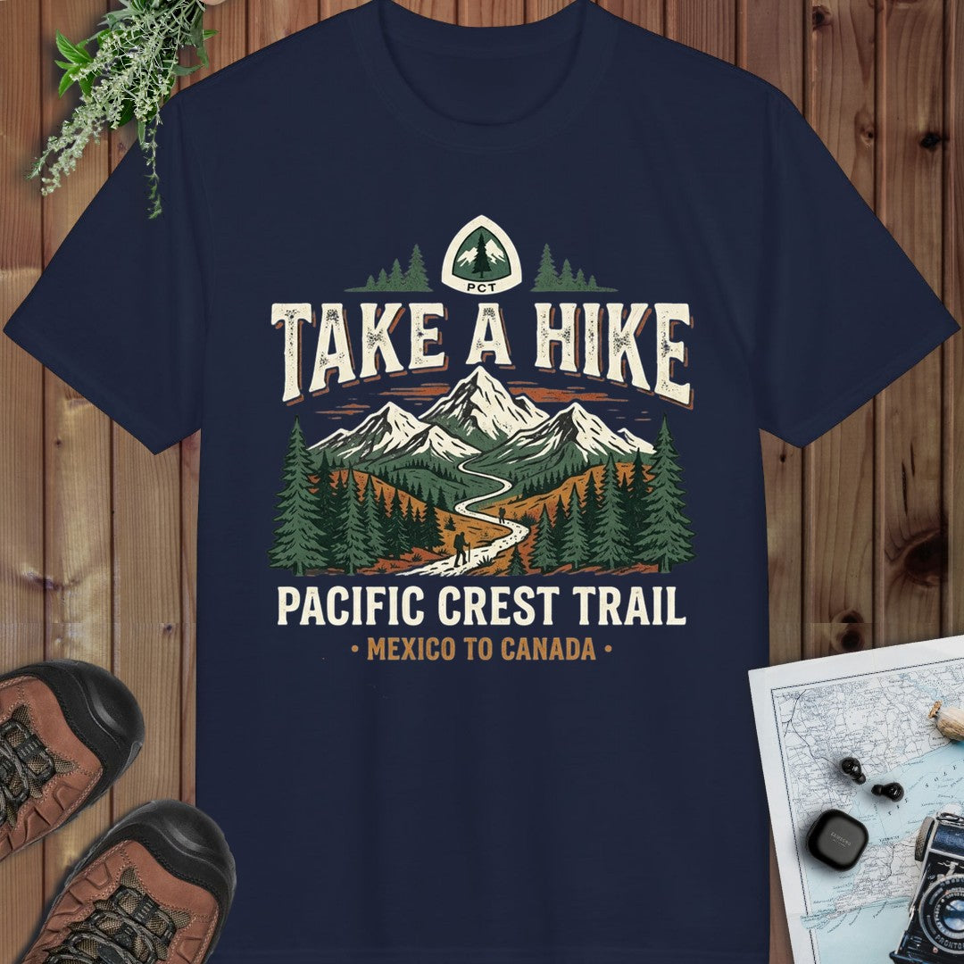 Take A Hike Pacific Crest Trail Graphic Performance T-Shirt in Navy