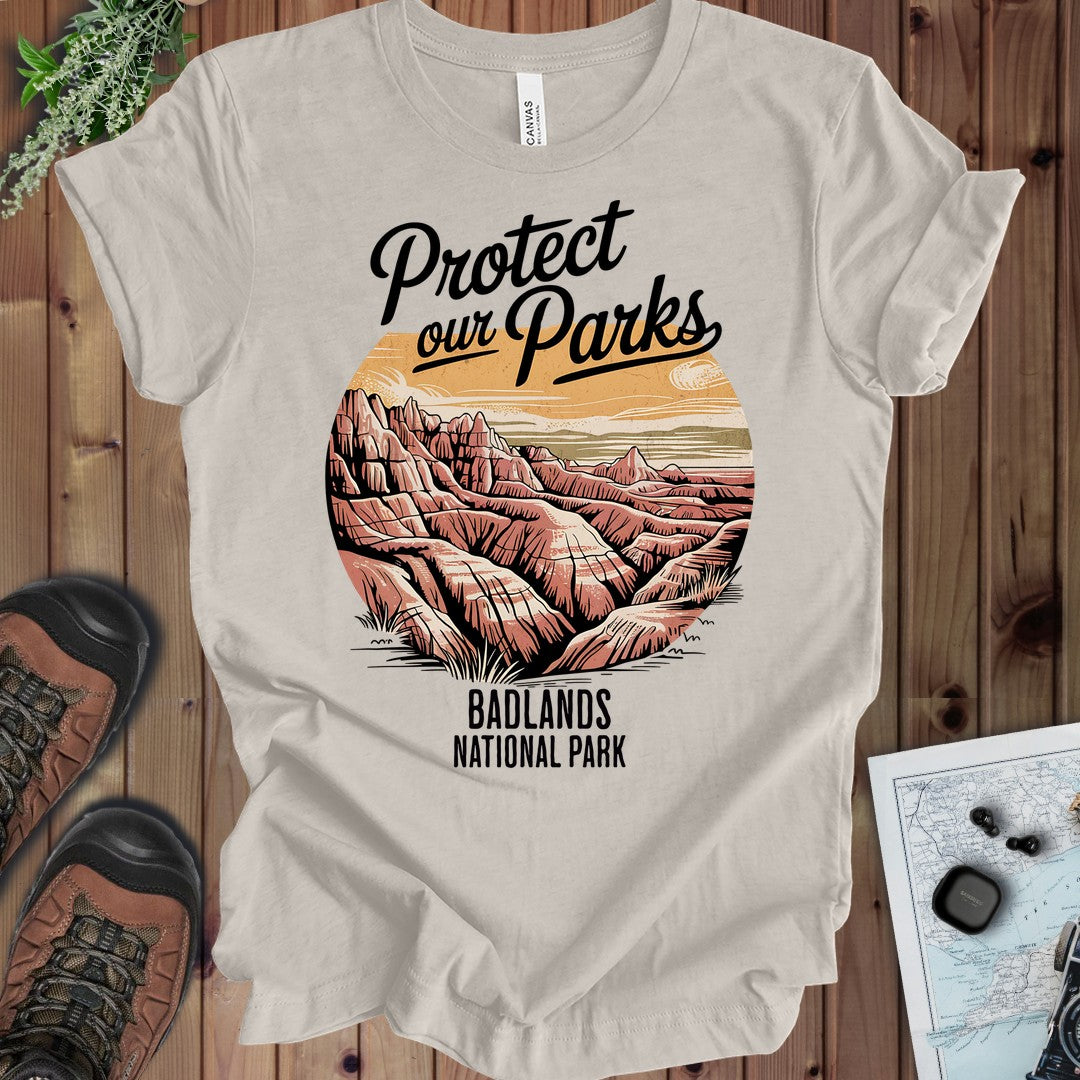 Protect Our Parks Badlands Kids Graphic T-Shirt in Heather Dust
