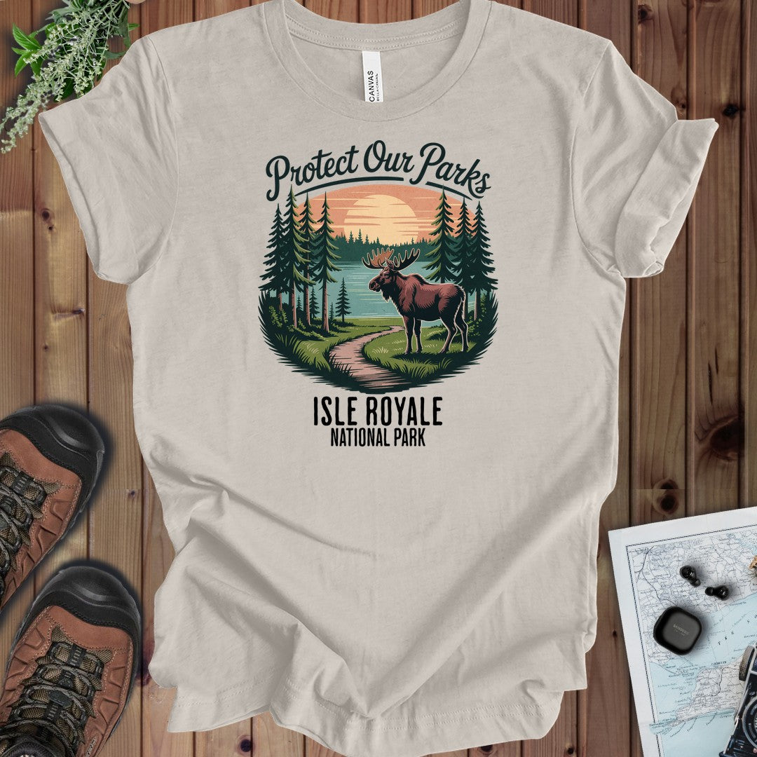Protect Our Parks Isle Royale Kids Graphic T-Shirt in Heather Dust