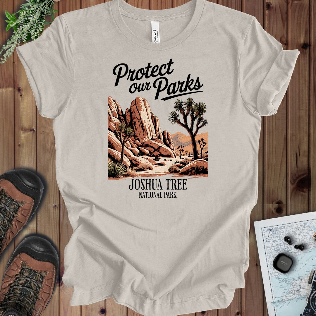 Protect Our Parks Joshua Tree Kids Graphic T-Shirt in Heather Dust