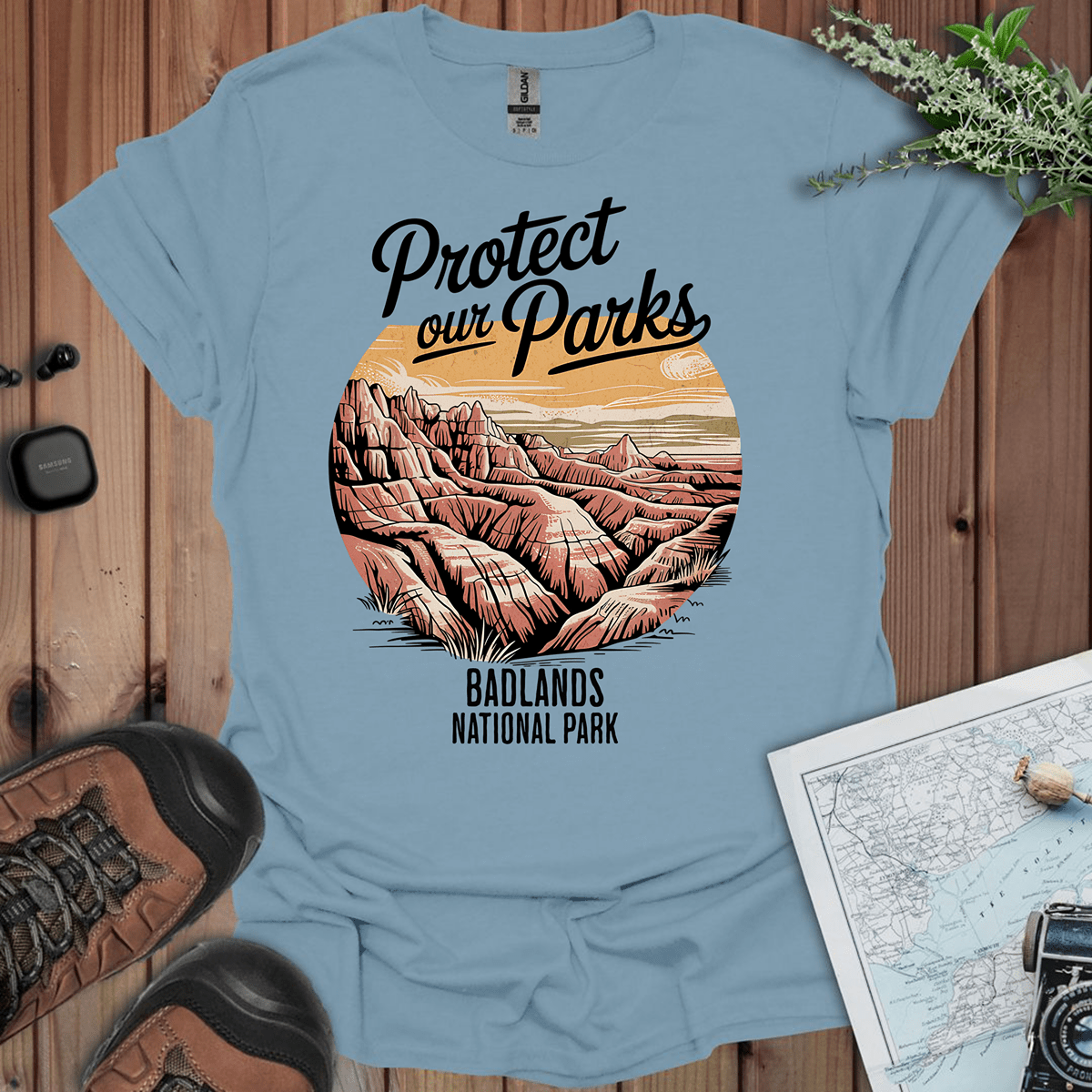 Protect Our Parks Badlands graphic t-shirt alternate apparel color or angle