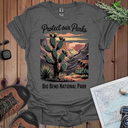 Protect Our Parks Big Bend graphic t-shirt shown in lifestyle or modeled setting
