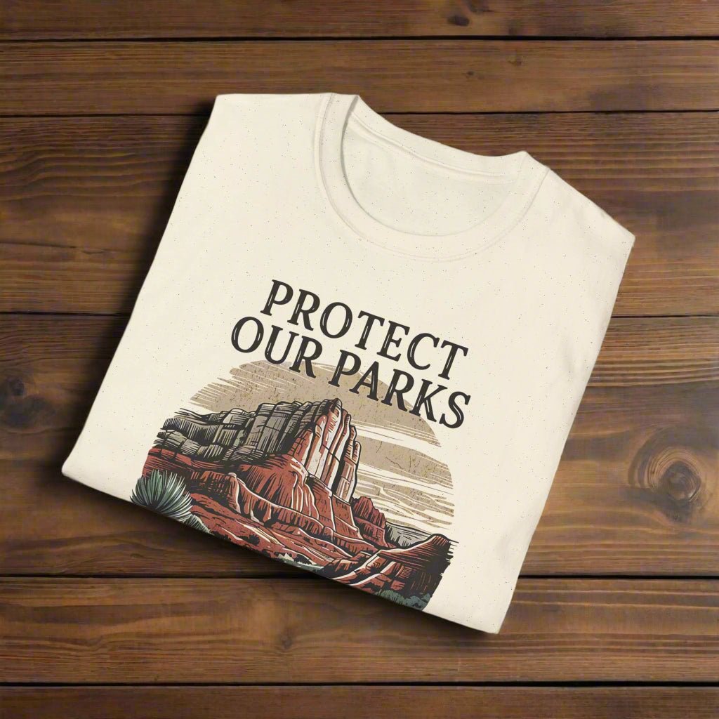 Protect Our Parks Capitol Reef graphic t-shirt shown in lifestyle or modeled setting
