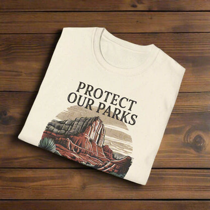 Protect Our Parks Capitol Reef graphic t-shirt shown in lifestyle or modeled setting