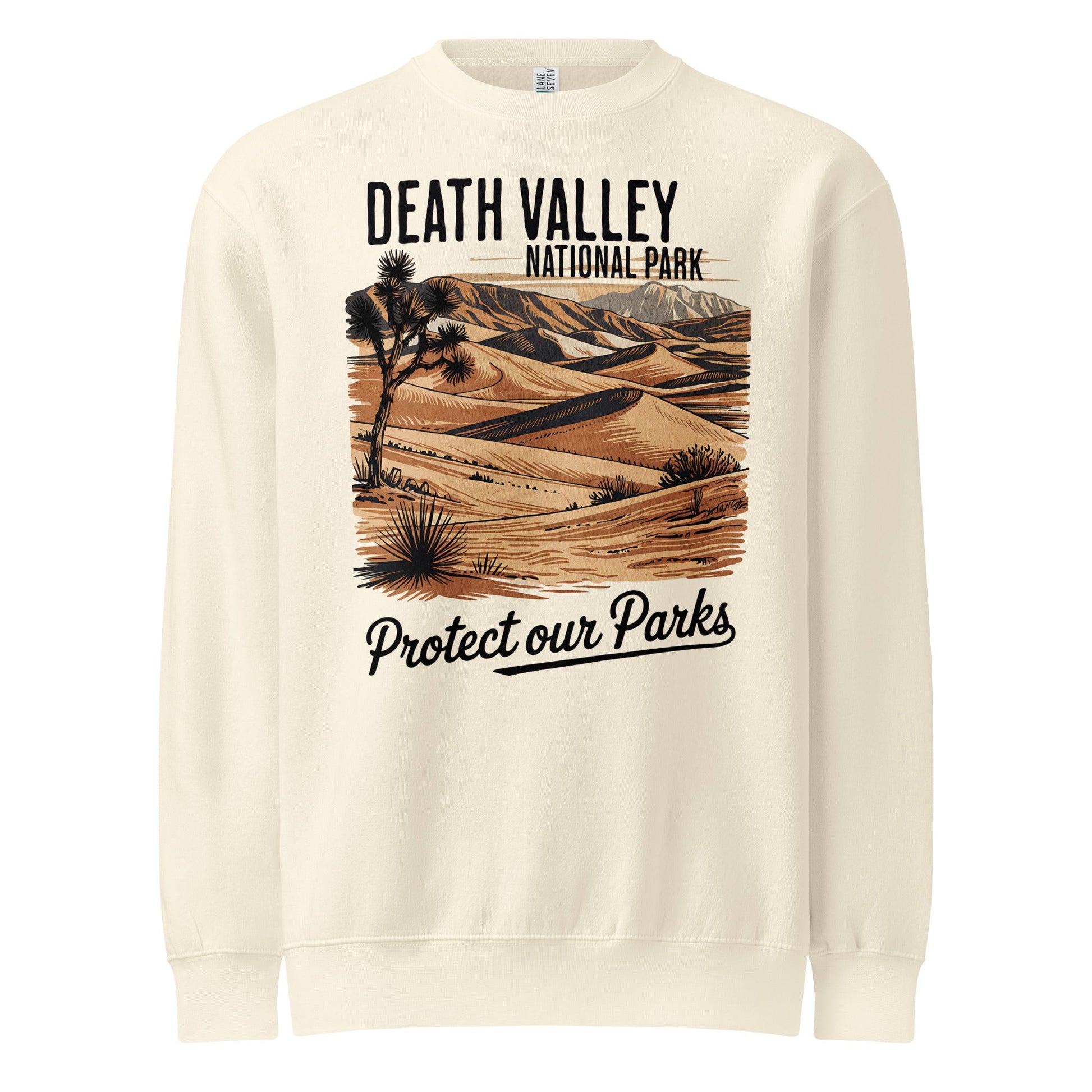 Protect Our Parks Death Valley crewneck sweatshirt shown in lifestyle or modeled setting