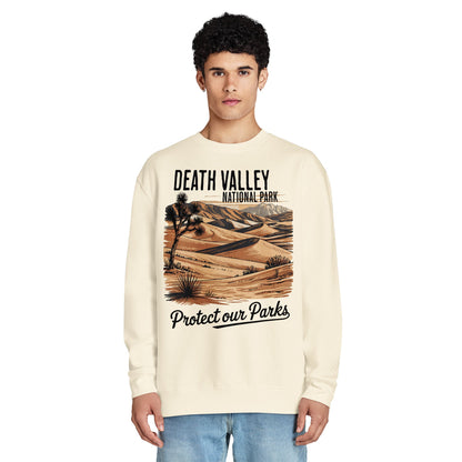Protect Our Parks Death Valley crewneck sweatshirt shown in lifestyle or modeled setting