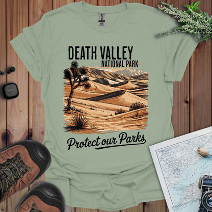 Protect Our Parks Death Valley graphic t-shirt shown in lifestyle or modeled setting