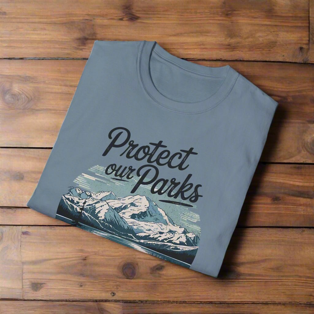 Protect Our Parks Denali graphic t-shirt shown in lifestyle or modeled setting