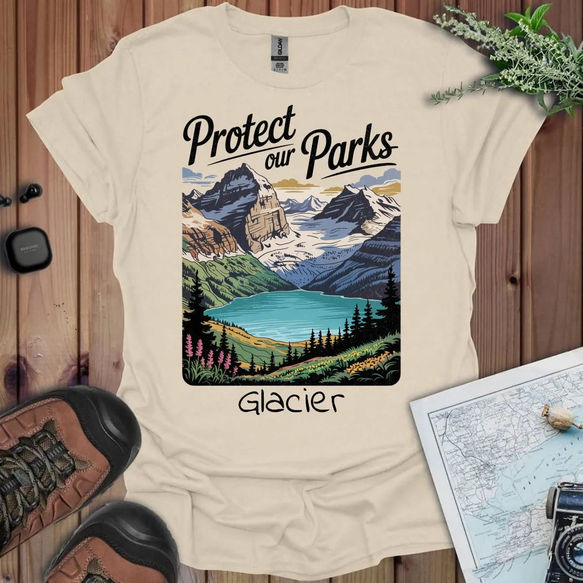 Protect Our Parks Glacier graphic t-shirt alternate apparel color or angle