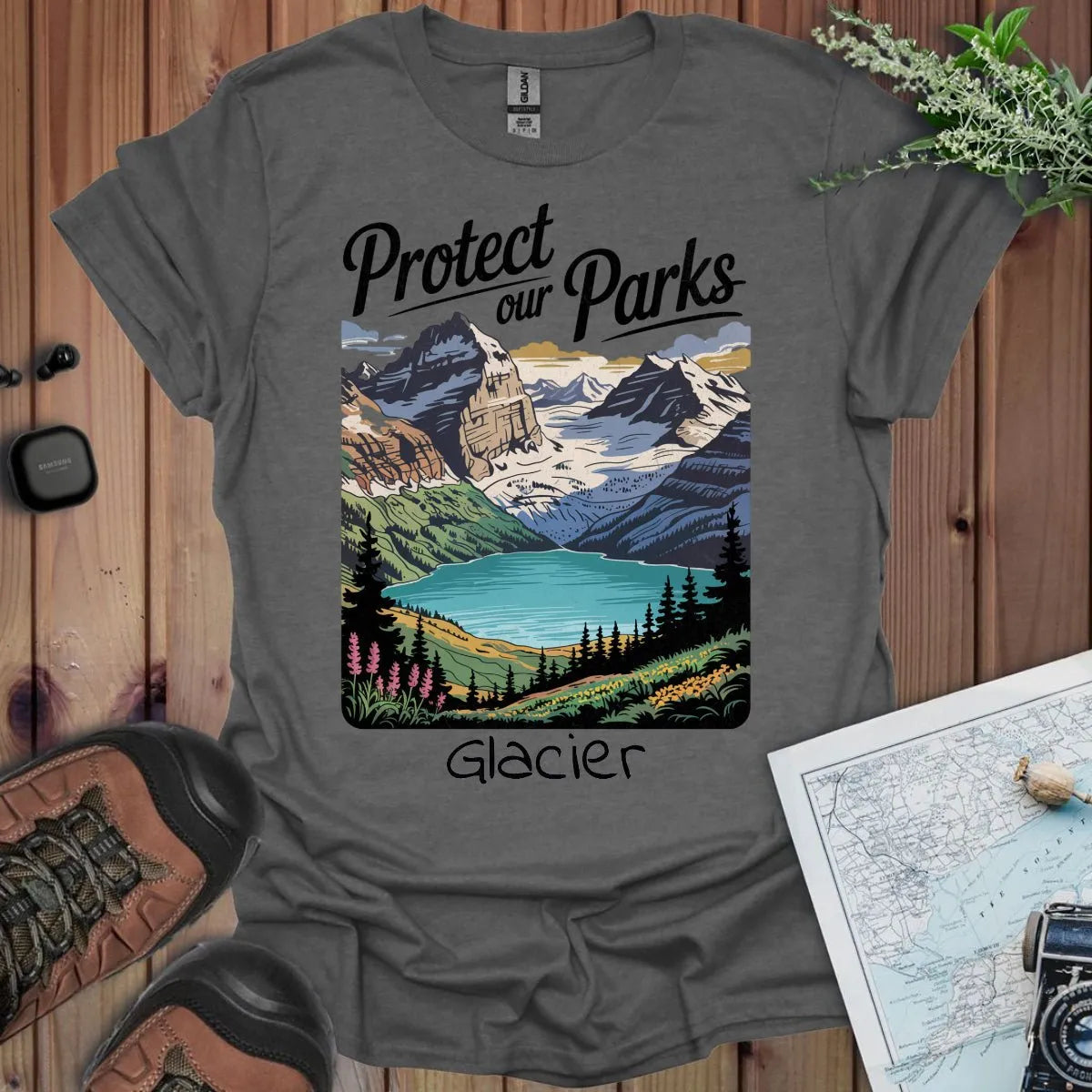 Protect Our Parks Glacier graphic t-shirt alternate apparel color or angle