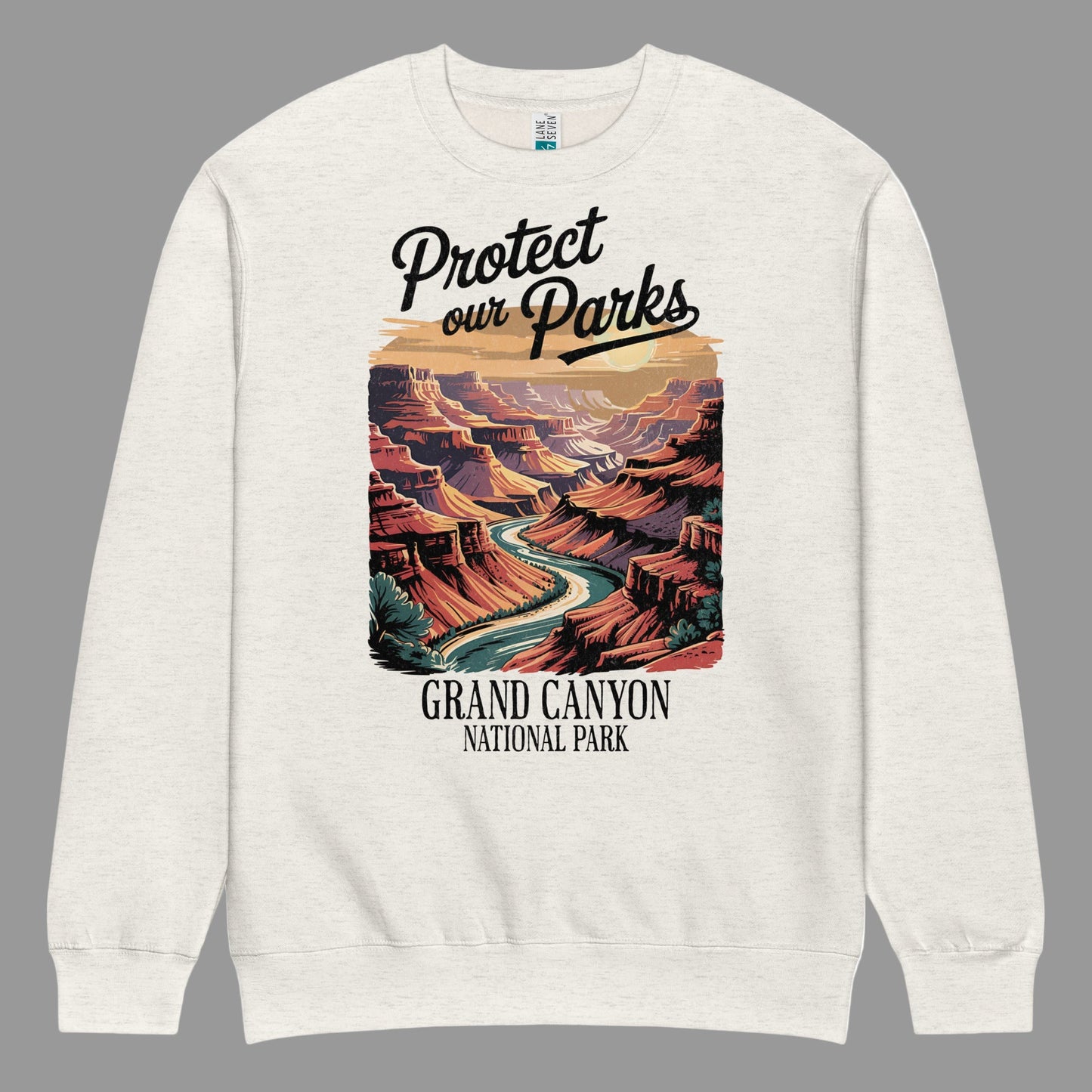 Protect Our Parks Grand Canyon crewneck sweatshirt shown in lifestyle or modeled setting
