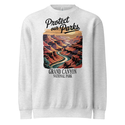 Protect Our Parks Grand Canyon crewneck sweatshirt shown in lifestyle or modeled setting