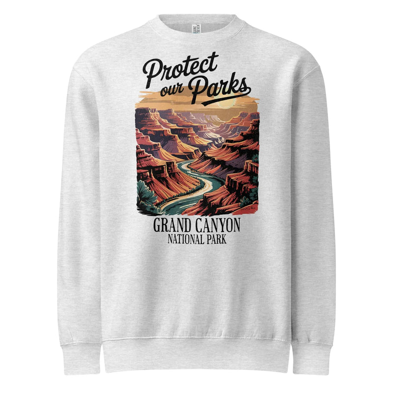 Protect Our Parks Grand Canyon crewneck sweatshirt shown in lifestyle or modeled setting