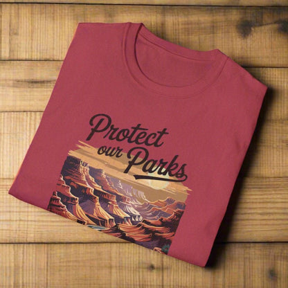 Protect Our Parks Grand Canyon graphic t-shirt shown in lifestyle or modeled setting