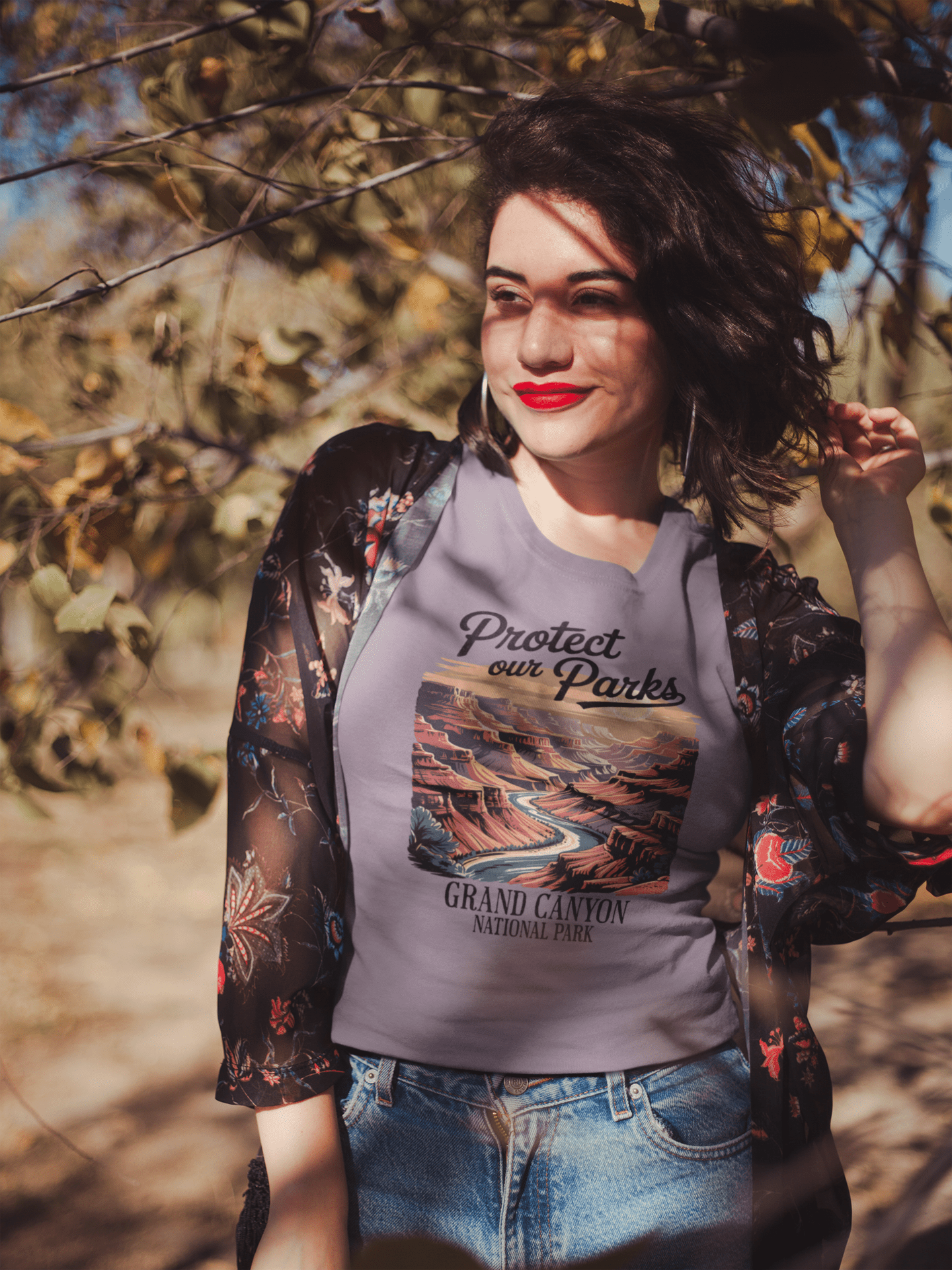 Protect Our Parks Grand Canyon graphic t-shirt shown in lifestyle or modeled setting