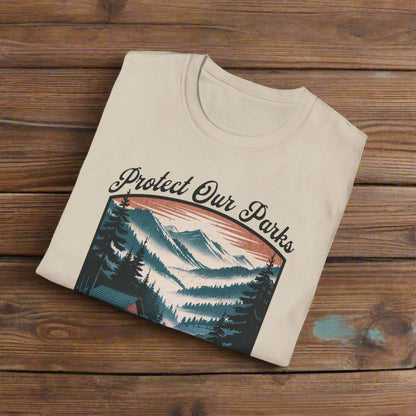 Protect Our Parks Great Smoky Mountains graphic t-shirt shown in lifestyle or modeled setting