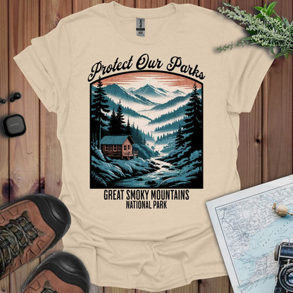 Protect Our Parks Great Smoky Mountains graphic t-shirt alternate apparel color or angle