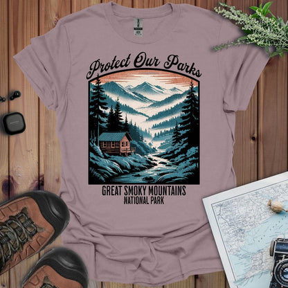 Protect Our Parks Great Smoky Mountains graphic t-shirt alternate apparel color or angle