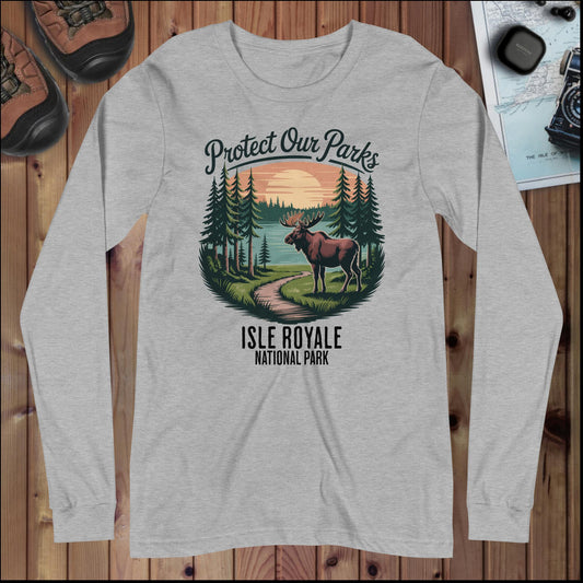 Protect Our Parks Isle Royale Long Sleeve T-shirt - Parks ApparelLong - sleeve