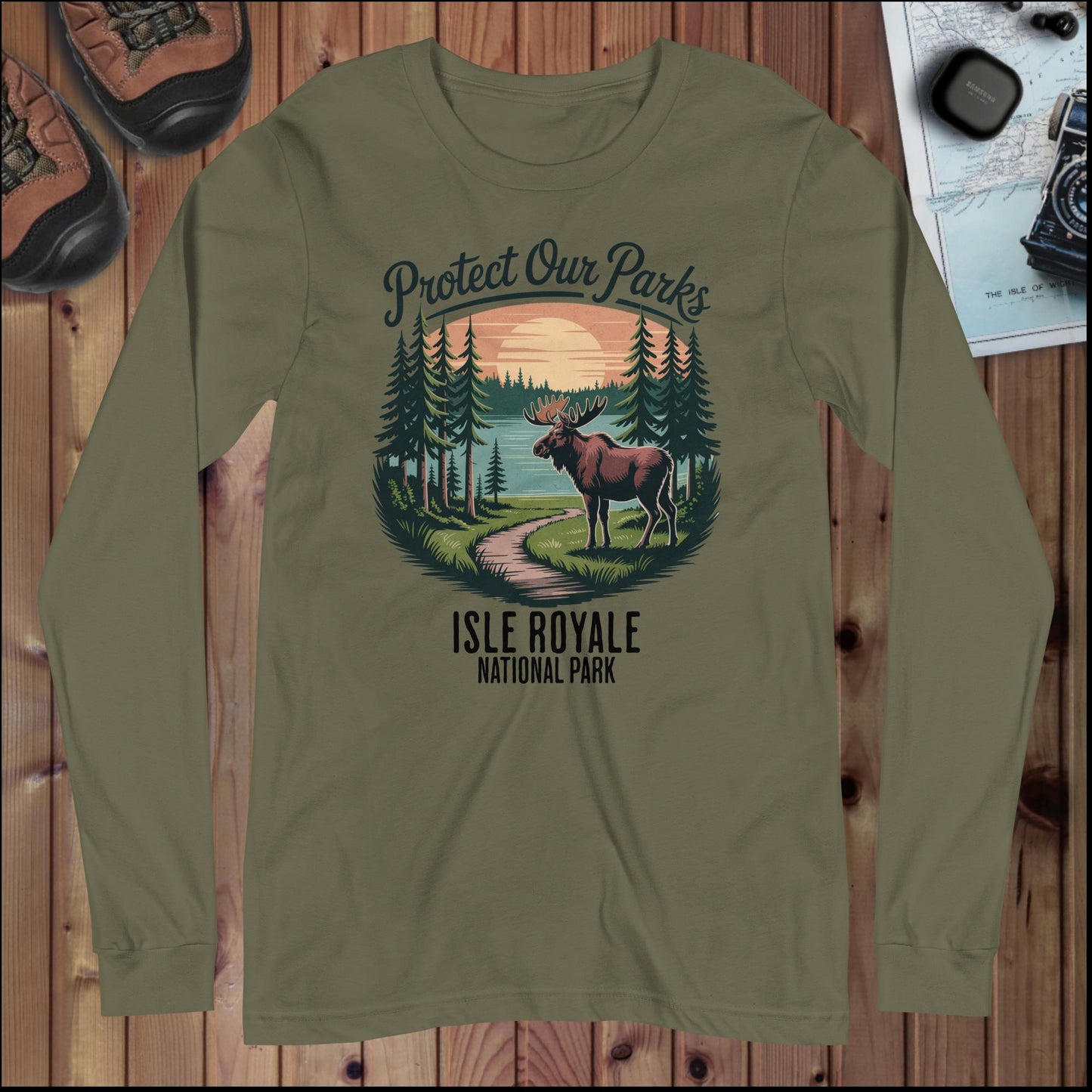 Protect Our Parks Isle Royale Long Sleeve T-shirt - Parks ApparelLong - sleeve