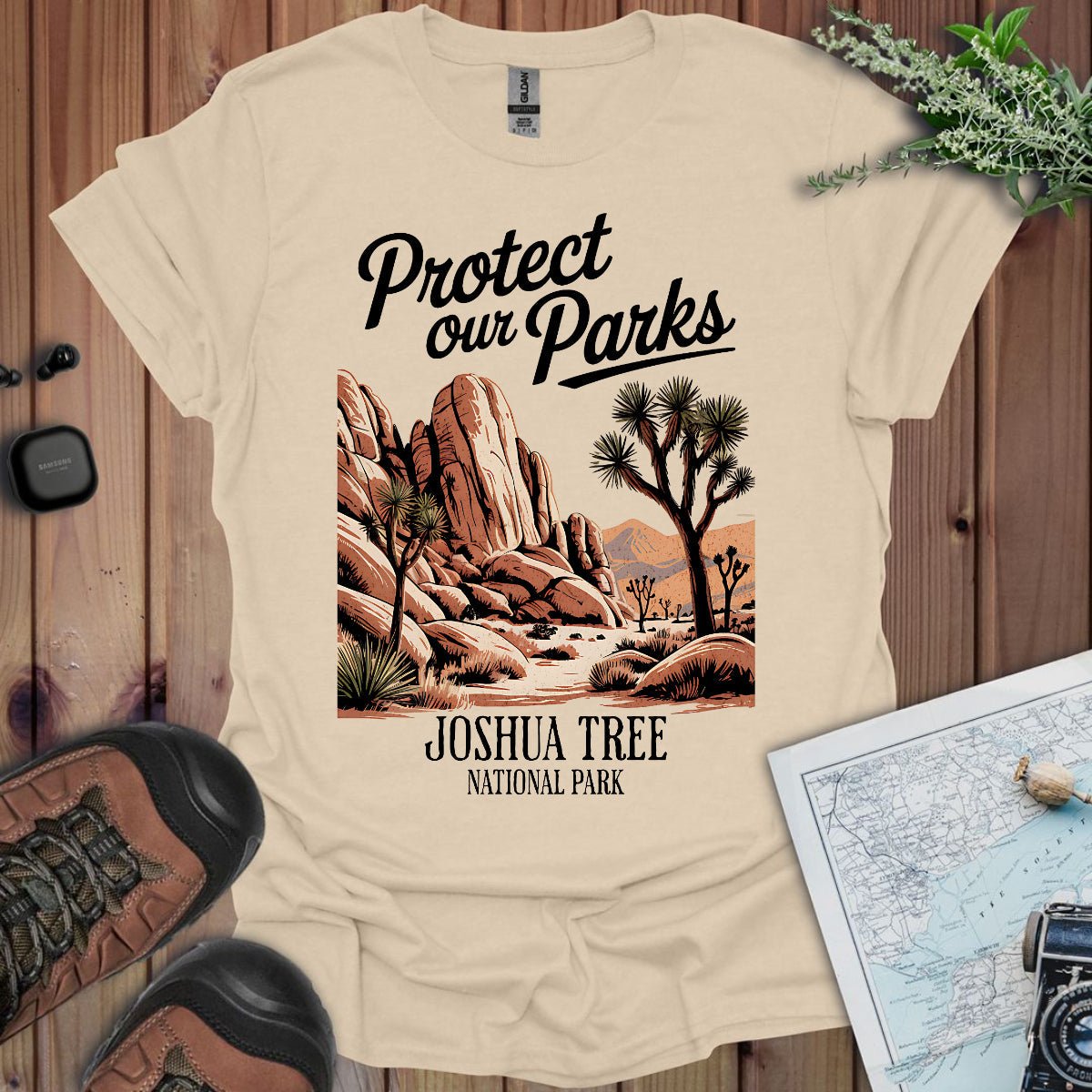 Protect Our Parks Joshua Tree graphic t-shirt alternate apparel color or angle