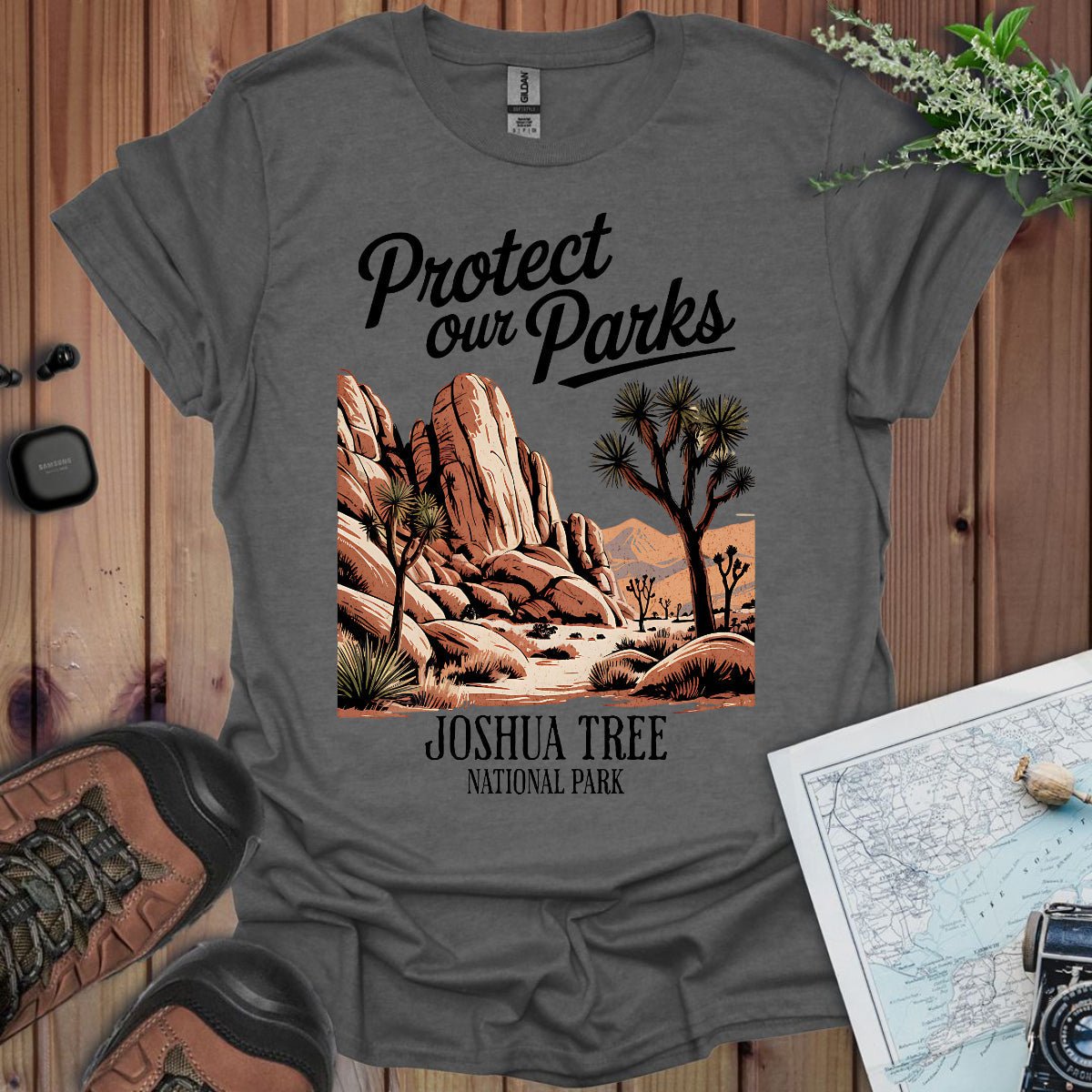 Protect Our Parks Joshua Tree graphic t-shirt alternate apparel color or angle