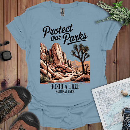 Protect Our Parks Joshua Tree graphic t-shirt shown in lifestyle or modeled setting