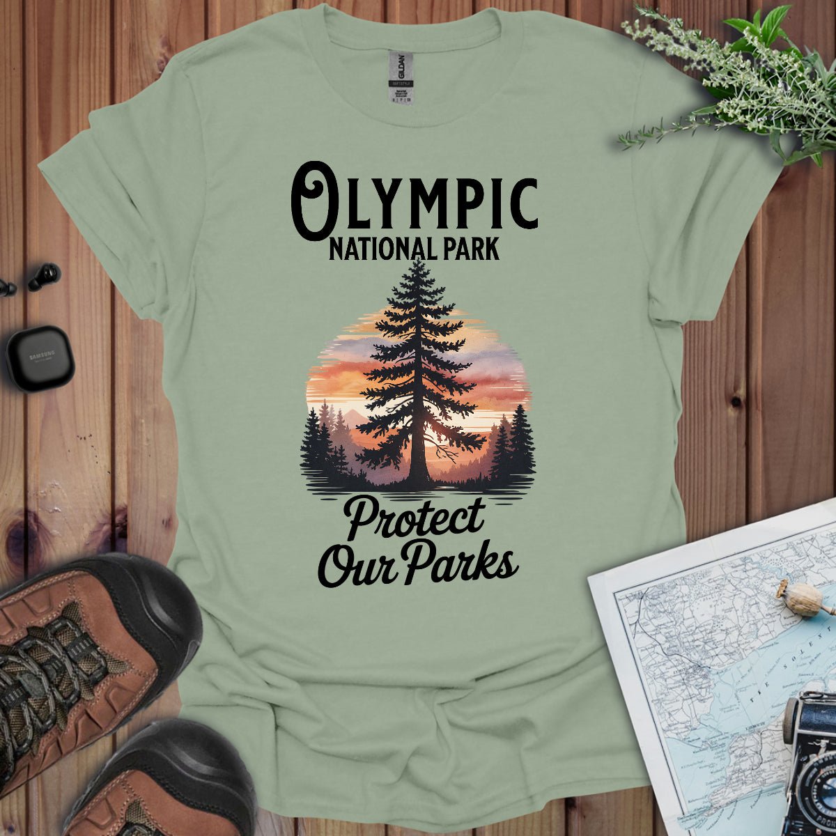 Protect Our Parks Olympic graphic t-shirt alternate apparel color or angle