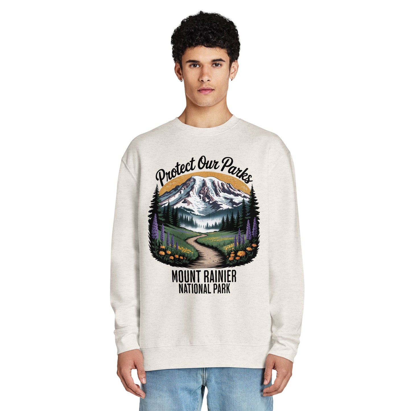 Protect Our Parks Rainier crewneck sweatshirt alternate apparel color or product angle