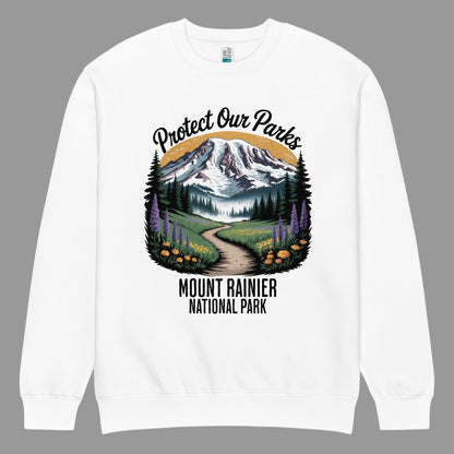 Protect Our Parks Rainier crewneck sweatshirt shown in lifestyle or modeled setting