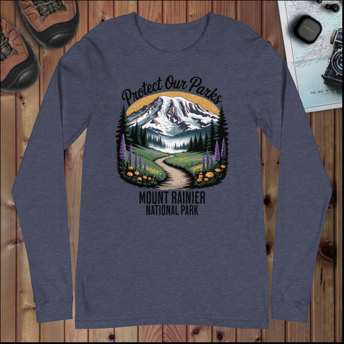 Protect Our Parks Rainier Long Sleeve T-shirt - Parks ApparelLong - sleeve