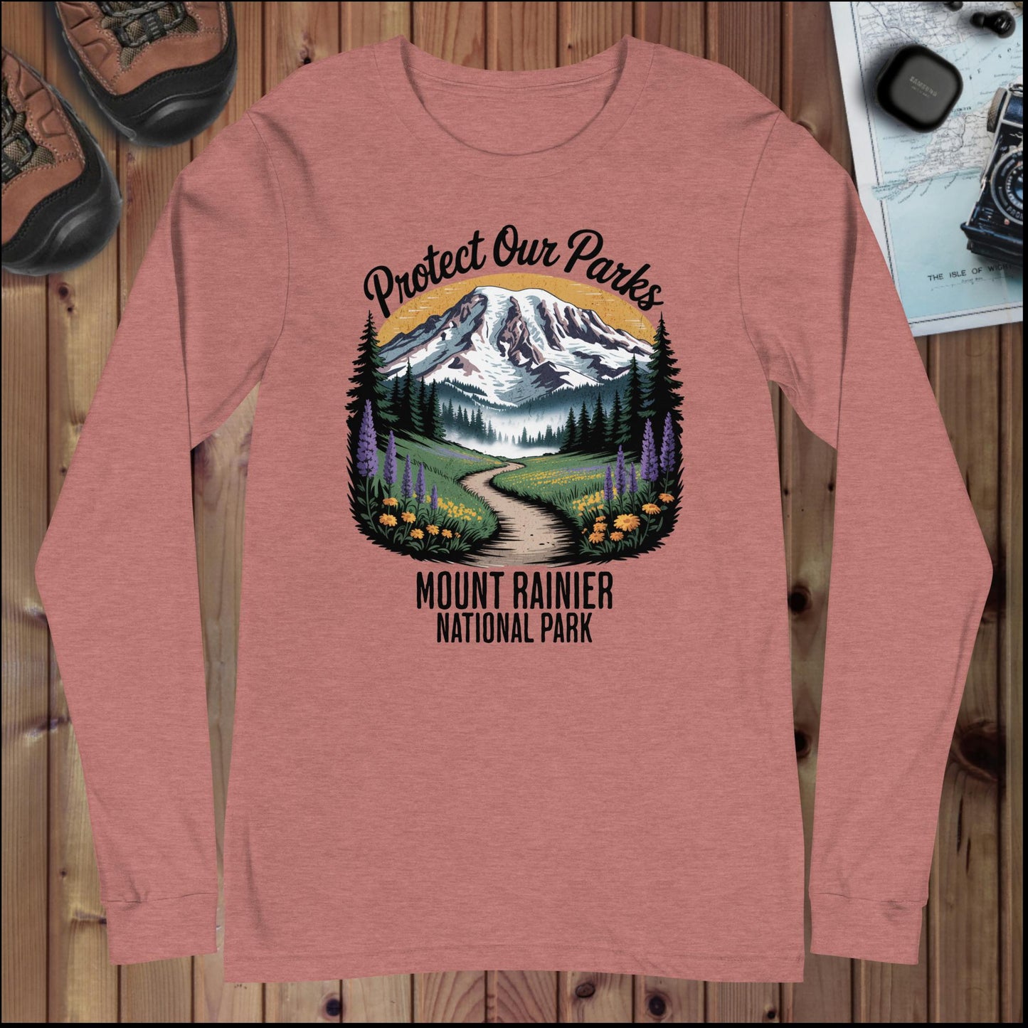 Protect Our Parks Rainier Long Sleeve T-shirt - Parks ApparelLong - sleeve